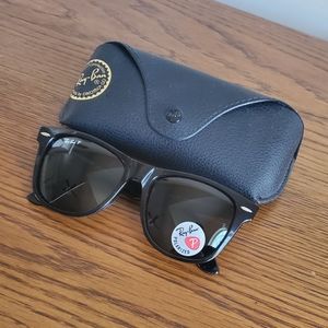 NWT Ray-Ban Original Wayfarer RB2140 Black/Polarized Green Lenses, XXL (54-18)